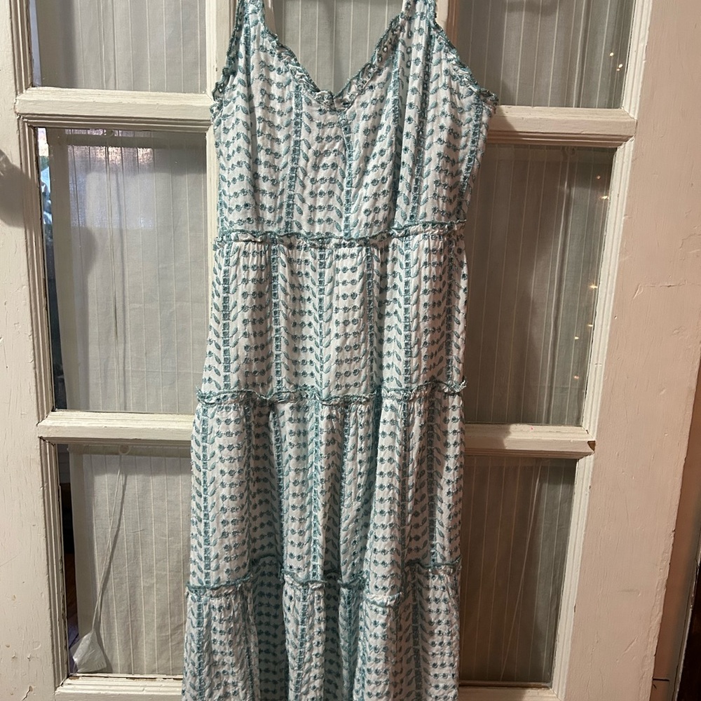 Jessica Simpson Blue and White Maxi Dress